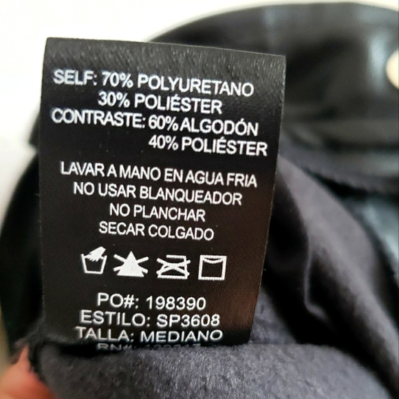 Shine Star Collection Faux Leather Painter Style Pants Synched Ankles W Med.NWT - Picture 11 of 11